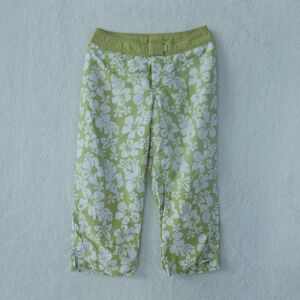 Patagonia Kokawe Capri Pants Women's 6 Green/White Floral Crop Pataloha Hawaiian
